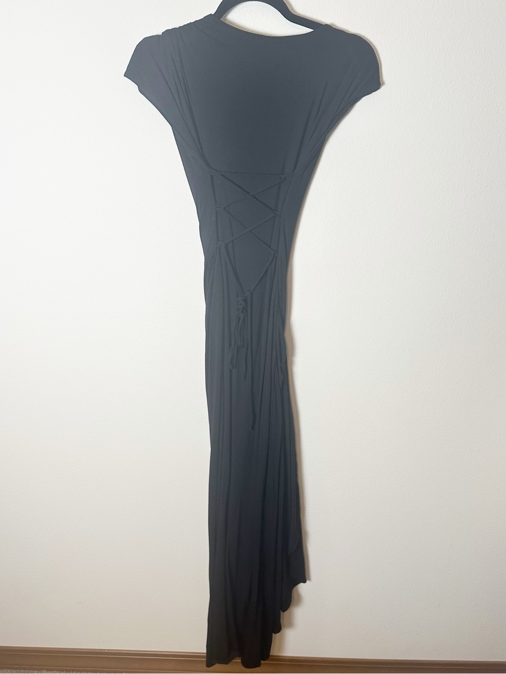 AYM Venus Draped Maxi Dress Black Small - Picture 4 of 9